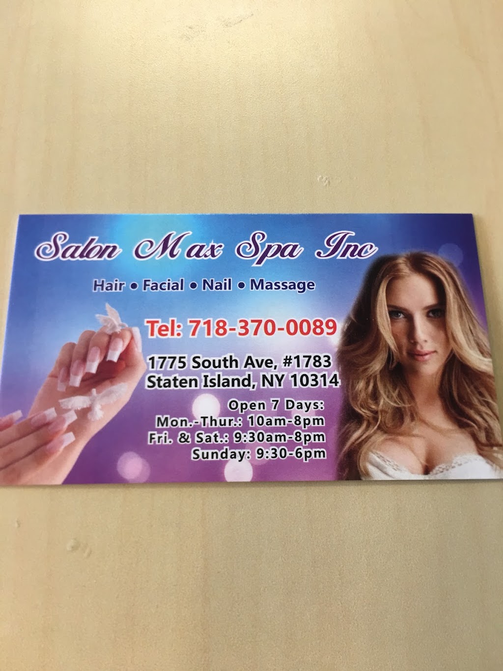Salon max spa inc | 1775 South Ave #5, Staten Island, NY 10314 | Phone: (718) 370-0089