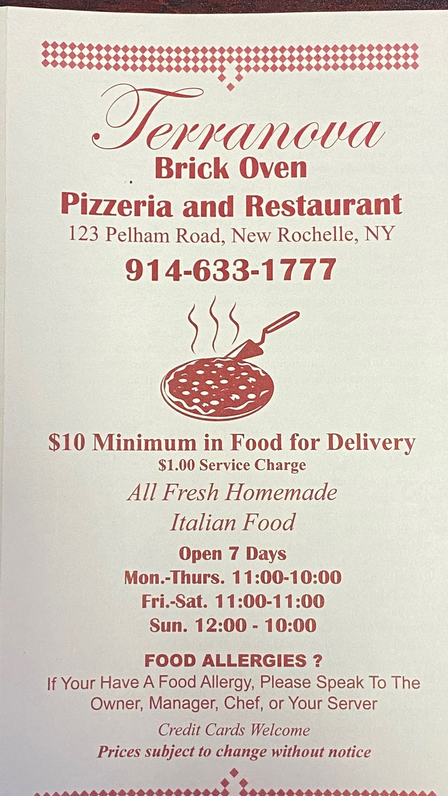 Terranova Brick Oven Pizzaeria | 123 Pelham Rd, New Rochelle, NY 10805 | Phone: (914) 633-1777